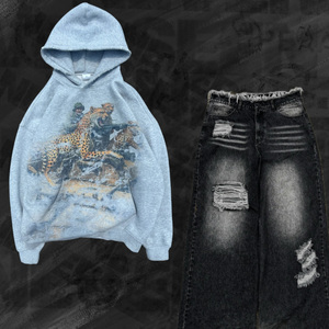 <span class=keywords><strong>Felpa</strong></span> con Cappuccio <span class=keywords><strong>Oversize</strong></span> Personalizzata con Etichetta Privata, Stampa Digitale Grafica, Zip Intera, <span class=keywords><strong>Grigia</strong></span>, Stile Streetwear di Alta Gamma in Cotone Terry Lavato - Product Image 2