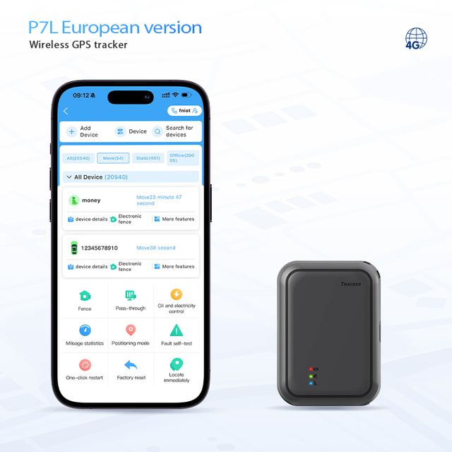 P7L Waterproof Portable Wireless Real-Time GPS Tracker 4G LTE WiFi LBS Cloud Storage European General IOS/Android Compatible PC