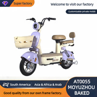Vélo électrique mignon à deux roues avec batterie au plomb 48V pour les trajets urbains, scooter de mobilité pour adultes, vélo électrique transfrontalier, autonomie 55-65km