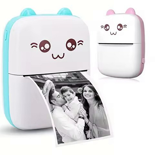 58MM Mini Portable Thermal Printer Blue Tooth Pocket Photo Printer USB Compatible With IOS&Android Wireless Tag Printing Inkless