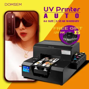 Domsem PVC ID thẻ logo máy in UV A4 UV phẳng máy in kỹ thuật số điện thoại trường hợp máy in