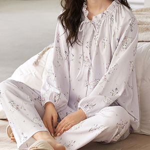 Pyjamas de maternité en coton, vente en gros usine/OEM, légers, avec fermeture éclair discrète pour l'allaitement, printemps/été - Product Image 5