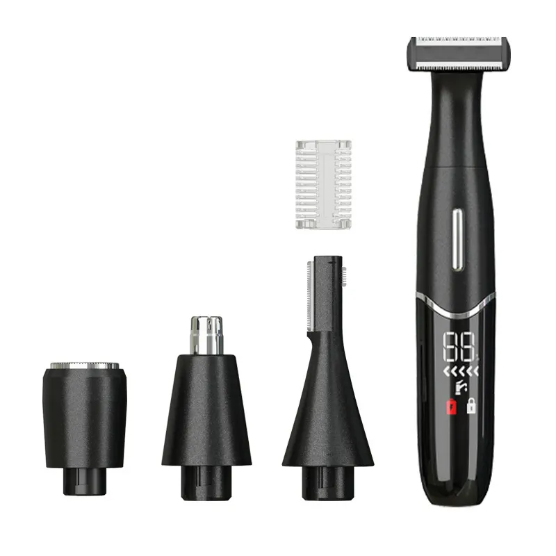 4 in 1 Rechargeable Men Electric Nose Ear Hair Trimmer Painless Trimming Sideburns Eyebrows Beard Hair Clipper Cut Shaver