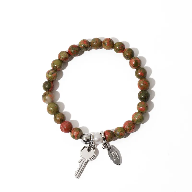 Nieuwe Collectie Bohemian Echte Parel Natuursteen Hot Stijl Ins Trendy Key & Lock Bead Armband Voor Vrouwen