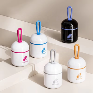 Mini organizador semanal de pastillas de dos compartimentos, caja de medicamentos resistente a los niños, caja de almacenamiento de viaje, caja con asa, almacenamiento de cápsulas, grado alimenticio PP - Product Image 1