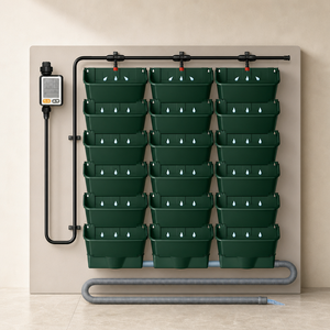Système mural modulaire de jardinage vertical avec irrigation goutte-à-goutte intégrée et tuyau de drainage - Product Image 1