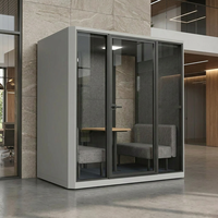 Cabina de Reuniones Insonorizada de Aluminio Resistente para 4 Personas, Uso en Oficina, Sala Silenciosa Modular, Cabina Acústica para Colaboración