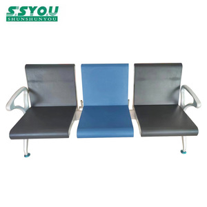 Sillas de Espera Ssyou, Silla de Tres Personas en Línea, Color Gris Plateado, Asiento de PU, Asientos Públicos para Hospitales y Aeropuertos - Product Image 3