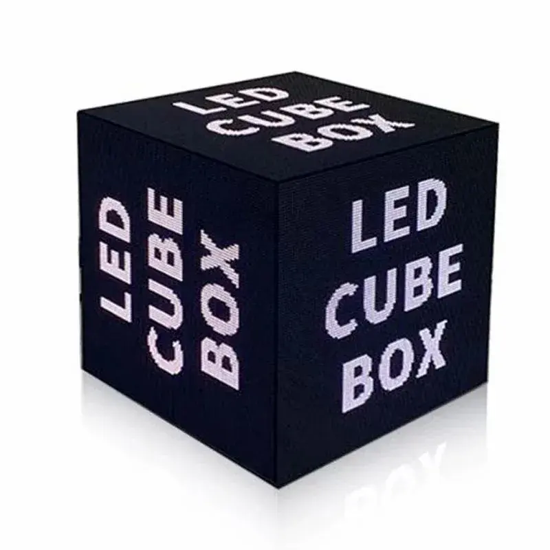 P3 Taille personnalisée RVB Intérieur 3D Led Cube 5 Côtés Carré Magique Creative Cube Led Affichage