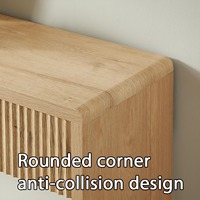 Table console moderne à rainures avec tiroirs, design étroit pour entrée, salon, rangement, panneau de particules + MDF, élégante pour petit espace