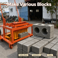 Machine à Briques en Béton TAIXIN QMY4-45 à Haute Rentabilité, Type Mobile, Manuelle, pour Blocs de Ciment, avec Moteur et Engrenages, Idéale pour Petites Entreprises