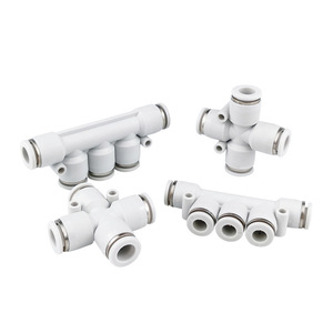 Pneumatic Hose Quick Connect Five Way Connector <b>Plastic</b> 4 6 8 10 12mm For Pneumatic Systems - Product Image 1