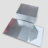 Boîte cadeau de luxe pour électronique, style livre magnétique argenté métallisé, logo personnalisé, carton gris, OEM ODM, vente en gros directe d'usine
