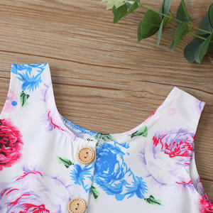 Vêtements pour bébés, vêtements de fête pour enfants, robes courtes à fleurs pour filles, vente en gros - Product Image 3