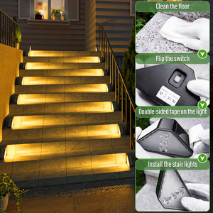 LED solare IP65 luce impermeabile scala esterna di piccole dimensioni percorso notturno luce <span class=keywords><strong>per</strong></span> giardino cortile <span class=keywords><strong>balcone</strong></span> arredamento Patio - Product Image 1