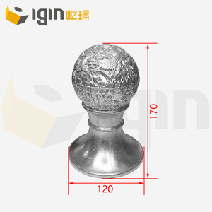 Colonne d'escalier en aluminium Dragon et Phénix Lotus Head 6063T5 style chinois pour rampes et portails de cour - Product Image 2