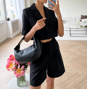 Runwaylover 1066 Mantel <span class=keywords><strong>Blazer</strong></span> Wanita Lengan Pendek dan Celana Pendek <span class=keywords><strong>Blazer</strong></span> Ramping - Product Image 5