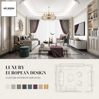 Service de design d'intérieur de villa postmoderne haut de gamme pour salle de bain, salon, chambre à coucher, rendu 3D, solution complète de planification spatiale