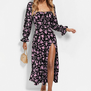 Vestido de satén con patrón sólido Retro <span class=keywords><strong>para</strong></span> mujer europea americana elegante <span class=keywords><strong>tirantes</strong></span> finos liso teñido <span class=keywords><strong>para</strong></span> <span class=keywords><strong>Amazon</strong></span> - Product Image 1