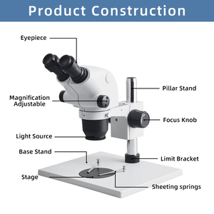 <span class=keywords><strong>Microscope</strong></span> binoculaire stéréo à zoom réglable ZS6565-B6 6.5-65x avec loupe à lumière LED pour la réparation de téléphone portable BGA - Product Image 3
