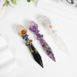 Natürliche spirituelle Behandlung Kristall dolch Kristall magie Zepter Schnitz messer Modell für Neujahrs geschenk - Product Image 3