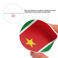 Sous-verres de voiture personnalisés avec drapeau de la Guadeloupe, lot de 2, tapis antidérapant et imperméable pour porte-gobelets de voiture, vente au détail et en gros disponibles