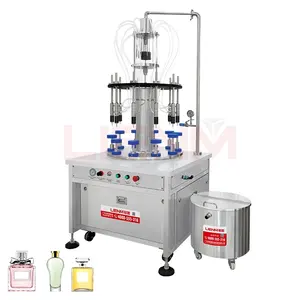 Automatic 2ml 10ml Vial Perfume Bottle Filler 30ml 50ml 100ml Small Scale Perfume Glass Bottle Filling Crimping Capping Machine