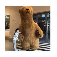 Costume de mascotte géante gonflable unisexe en peluche de fantaisie ours en peluche à grande échelle promotion d'événement Costume de poupée d'Halloween