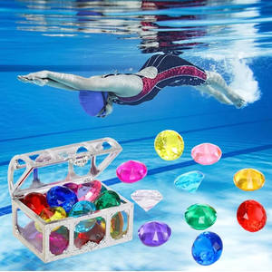 Juego de juguetes de piscina de gemas de buceo que se hunden bajo el agua Unisex, juguetes de entrenamiento de natación de plástico para niños para fiestas de playa de piscina de verano - Product Image 2
