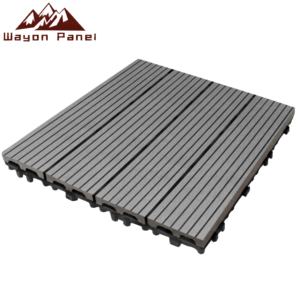 Projet de terrasse extérieure Wayon résistant à l'humidité - Plancher en <span class=keywords><strong>bois</strong></span> de teck WPC avec panneaux décoratifs à clipser - Carreaux de terrasse en relief à faire soi-même - Product Image 2