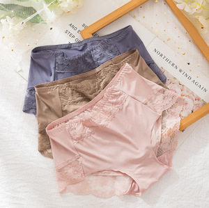 Venta al por mayor caliente Mid-Rise Ice Silk Lady's Bragas Encaje <span class=keywords><strong>Tanga</strong></span> sin costuras Pretty Girl's Bragas Nuevo diseño de encaje Ropa interior de mujer - Product Image 3