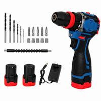 Kit d'outils sans fil à double alimentation 16,8 V, chargeur de batterie au lithium, tournevis électrique 10 mm, 2 batteries, construction robuste OEM en métal