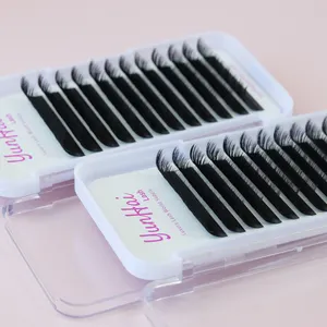 Volume Yunhai 0.03 05 07 Eyelash Extention Tray Individual Lashese Matte Black Cashmere Volume Lash Extension Trays 20-25mm