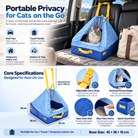 Bac à litière pour chat portable et étanche avec sangle, en nylon, pour les voyages en voiture, en avion, en train et les situations d'urgence