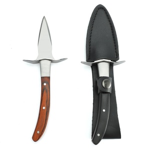 Mango de madera <span class=keywords><strong>profesional</strong></span> Mariscos Abridor Acero inoxidable Oyster Shucking Cuchillo con vaina - Product Image 4