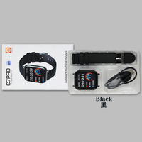 Montre connectée carrée C7 Pro pour sports de plein air, écran TFT, moniteur de fréquence cardiaque, tensiomètre, réponse aux appels, magnétique