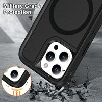 Housse de protection magnétique antichoc Triple Defence de luxe pour iPhone 16 Pro Max 14 Pro 15-Compatible Apple