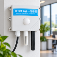 Détecteur de lumière, de température et d'humidité de l'air CO2, multi-capteurs, montage mural, IP65, RS485, RS232, Modbus