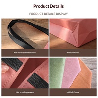 Tas Hadiah Lipat Sedang Ramah Lingkungan YBH OEM dari Bahan Non-Woven dengan Bagian Atas Terbuka, Cetak Sablon Sutra Kustom, Trendi Tiga Dimensi