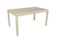 Table extensible pliable en aluminium 150/200 cm, table de salle à manger intérieure/extérieure avec 27 lattes en bois plastique pour jardin et terrasse