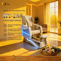Nouveauté : Équipement de salon de manucure, fauteuil de massage pour les pieds Human Touch, fauteuil de pédicure électrique inclinable de luxe avec vapeur