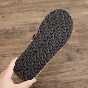 Sandales d'été en lin pour hommes, tongs antidérapantes à ruban, chaussons de plage, vente en gros - Product Image 4