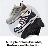 Chaussures de sécurité unisexes de norme européenne pour l'extérieur, bottes de travail à embout en acier avec tige en mesh et semelle extérieure en caoutchouc