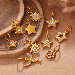 จี้รูปดาวพระจันทร์นางฟ้าหลากหลายรูปแบบ ชุบสแตนเลส สำหรับทำสร้อยคอ - Product Image 3