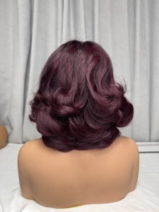 Promoción $42 Pelucas de Encaje 1x3 de Alta Calidad 12A con Flequillo, 12 Pulgadas, Cabello Humano 100% Natural, Venta al Por Mayor de Fábrica - Product Image 3