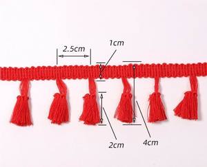 Đầy màu sắc 40-45mm tua ren chổi rìa TRIM rộng polyester bông beddings Hàng may mặc & nhà dệt may trang trí rèm cửa - Product Image 4