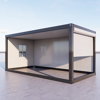 Garage conteneur pliable et portable de 20 pieds avec porte à enroulement préfabriquée pour outils et stockage