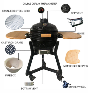 Parrilla de alta resistencia Barbacoa Parillas de 16 pulgadas Barbacoa <span class=keywords><strong>Kanka</strong></span> Parrilla portátil turca Carbón al aire libre Jardín Cerámica Kamado <span class=keywords><strong>Grill</strong></span> - Product Image 6