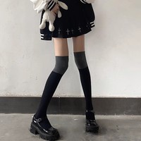 Chaussettes de compression pour femmes au-dessus du genou, mi-mollet, mi-cuisse, mi-tube, color block, printemps automne