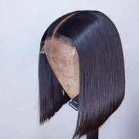 Perruque Courte Bob Carré Coloré Brésilien et Péruvien Sans Colle pour Femmes Noires – Dentelle Frontale Colorée avec Cheveux Humains